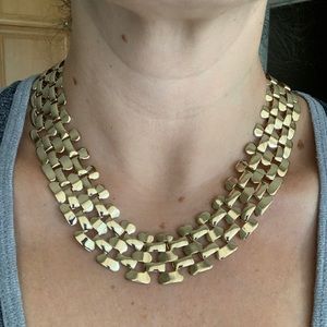 Loft gold toned wide link choker.